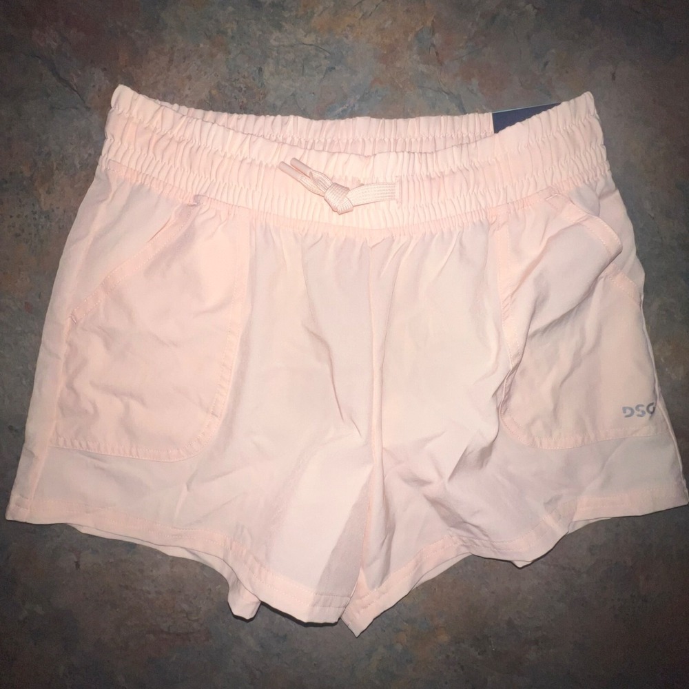 DSG Girls Mid-Rise Relaxed Fit Athletic Shorts, Size‎ Large, Light Pink